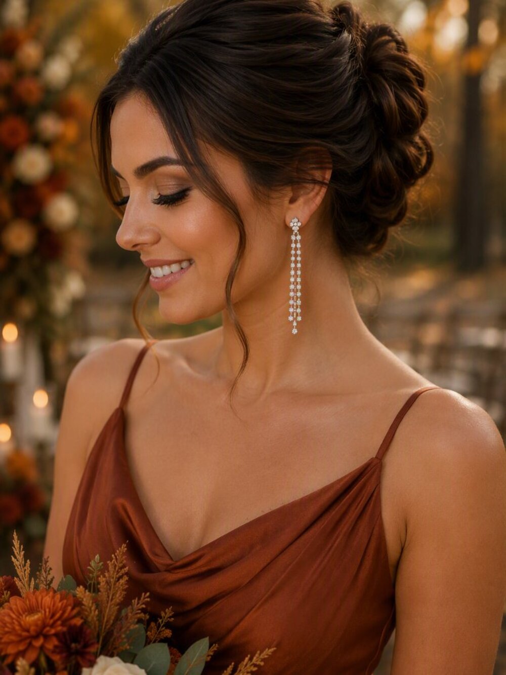 New Elegant Bridal Rhinestone Silver Drop Earrings multiples in stock for party